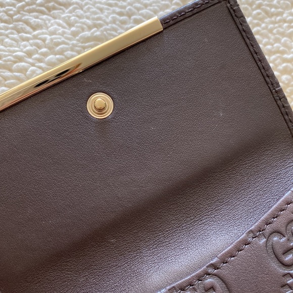 🤎 GUCCI Women’s Medium Leather Wallet Dark Brown - Picture 12 of 13